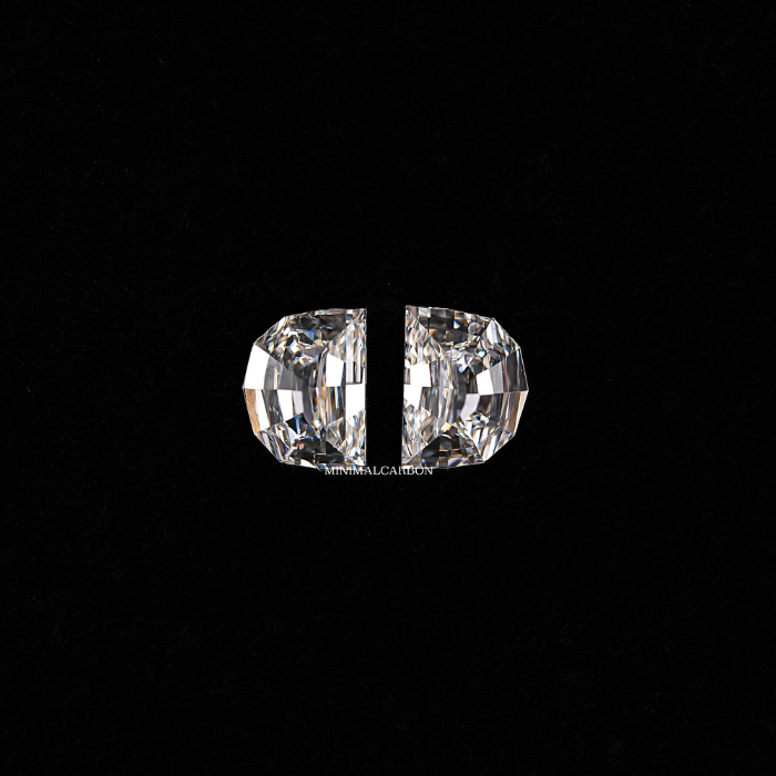 0.52 CT Half Moon Cut Matching Pair Natural Loose Diamond