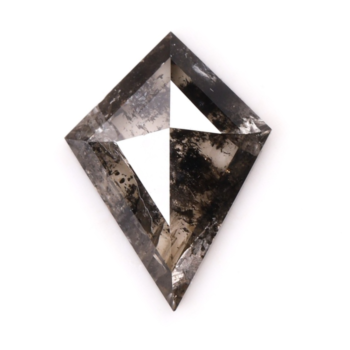 0.53 CT Kite Cut Salt and Pepper Natural Diamond - Minimal Carbon