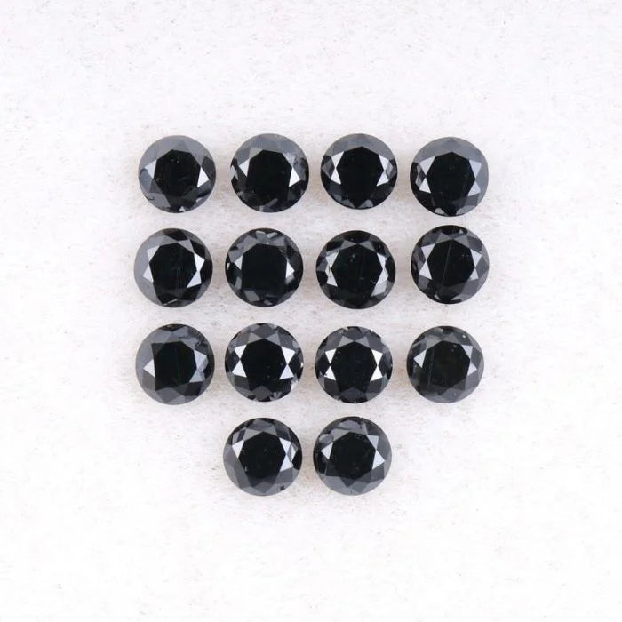 0.57 CT,2.0 MM Round Brilliant Cut Black Natural Loose Diamond