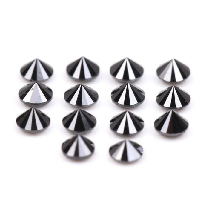 0.57 CT,2.0 MM Round Brilliant Cut Black Natural Loose Diamond