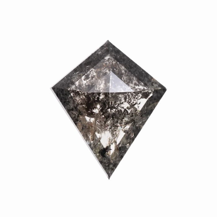 0.57 CT Salt and Pepper Kite Cut Diamond - Minimal Carbon