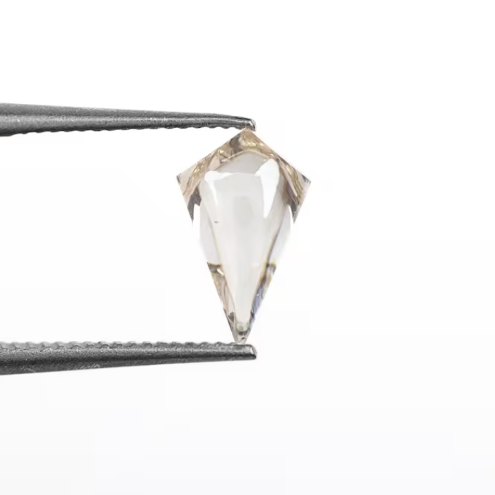 lab grown champagne kite cut cabochon diamond