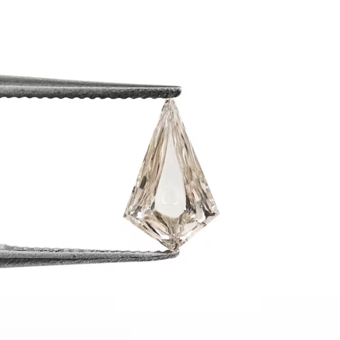 lab grown champagne kite cut cabochon diamond