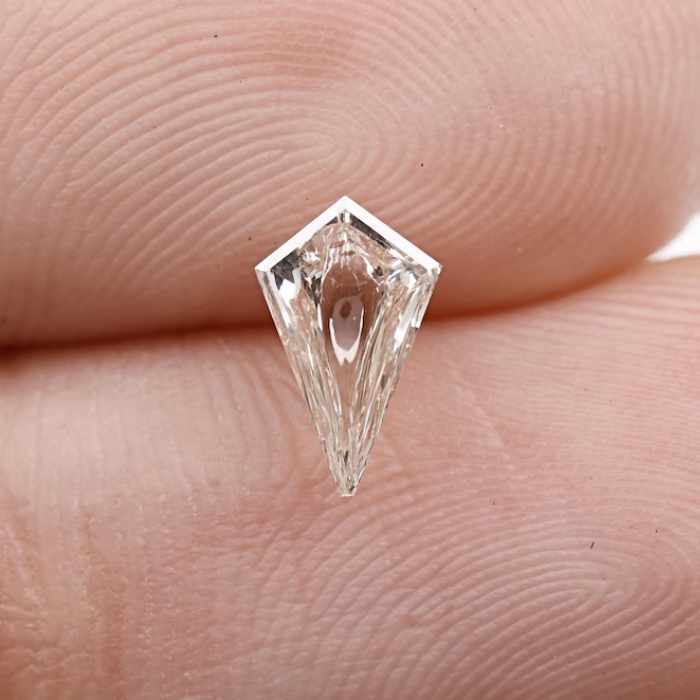 lab grown champagne kite cut cabochon diamond
