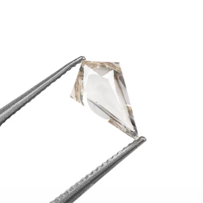lab grown champagne kite cut cabochon diamond