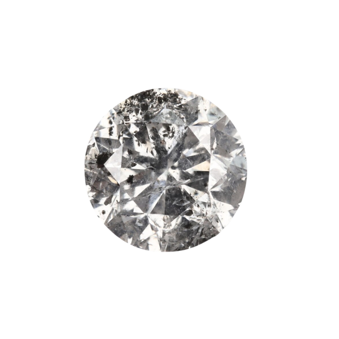 0.60 CT Round Brilliant Cut Salt and Pepper Diamond - Minimal Carbon
