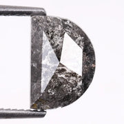 0.61 CT Salt and Pepper Half-Moon Cut Diamond