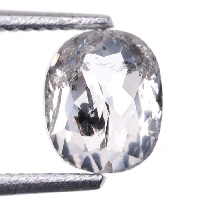 0.62 CT Oval Cut Salt and Pepper Loose Diamond