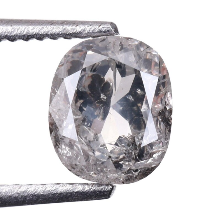 0.62 CT Oval Cut Salt and Pepper Loose Diamond