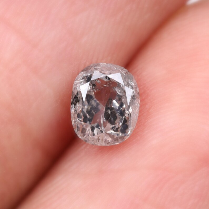 0.62 CT Oval Cut Salt and Pepper Loose Diamond