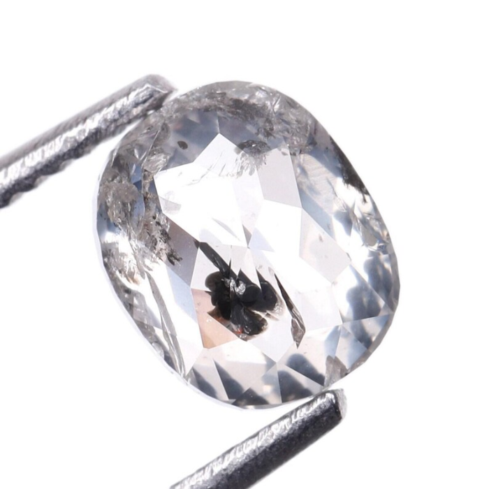 0.62 CT Oval Cut Salt and Pepper Loose Diamond