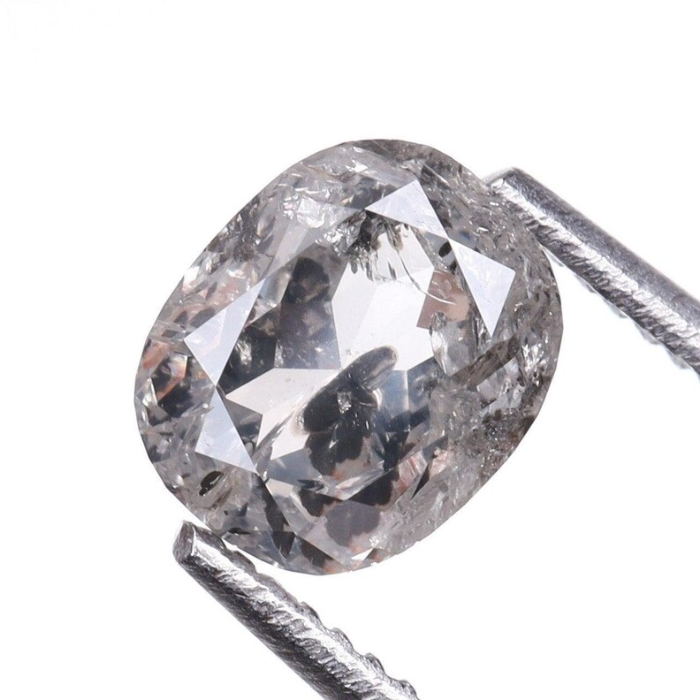 0.62 CT Oval Cut Salt and Pepper Loose Diamond