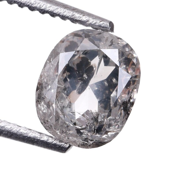 0.62 CT Oval Cut Salt and Pepper Loose Diamond