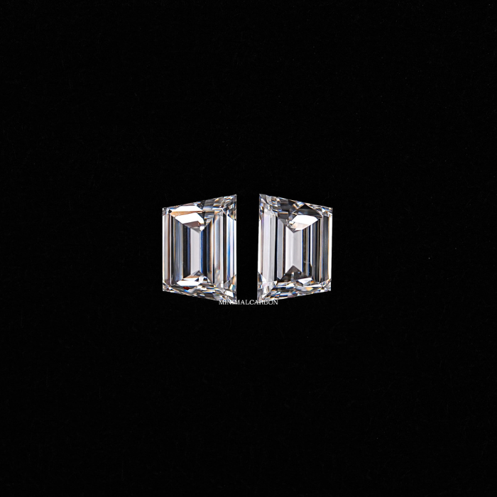 0.62 CT Trapezoid Cut Natural Loose Diamond Pair