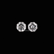 0.66 CT Octagon Cut Natural Loose Matching Pair Diamond - Minimal Carbon