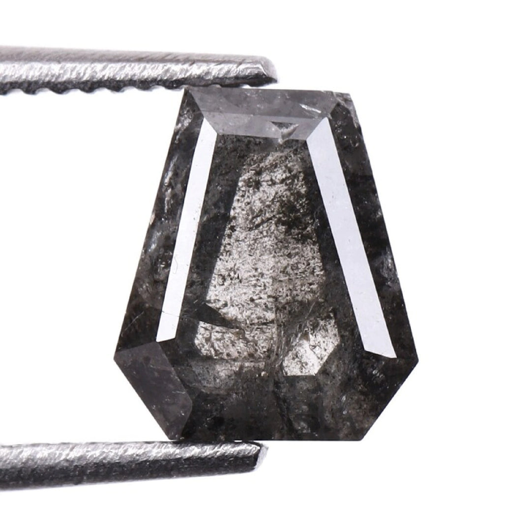 0.67 CT Salt and Pepper Coffin Cut Diamond | TheMinimalCarbon