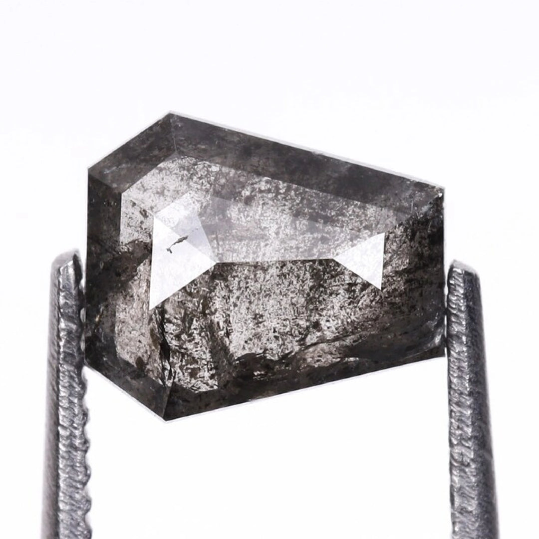 0.67 CT Salt and Pepper Coffin Cut Diamond | TheMinimalCarbon