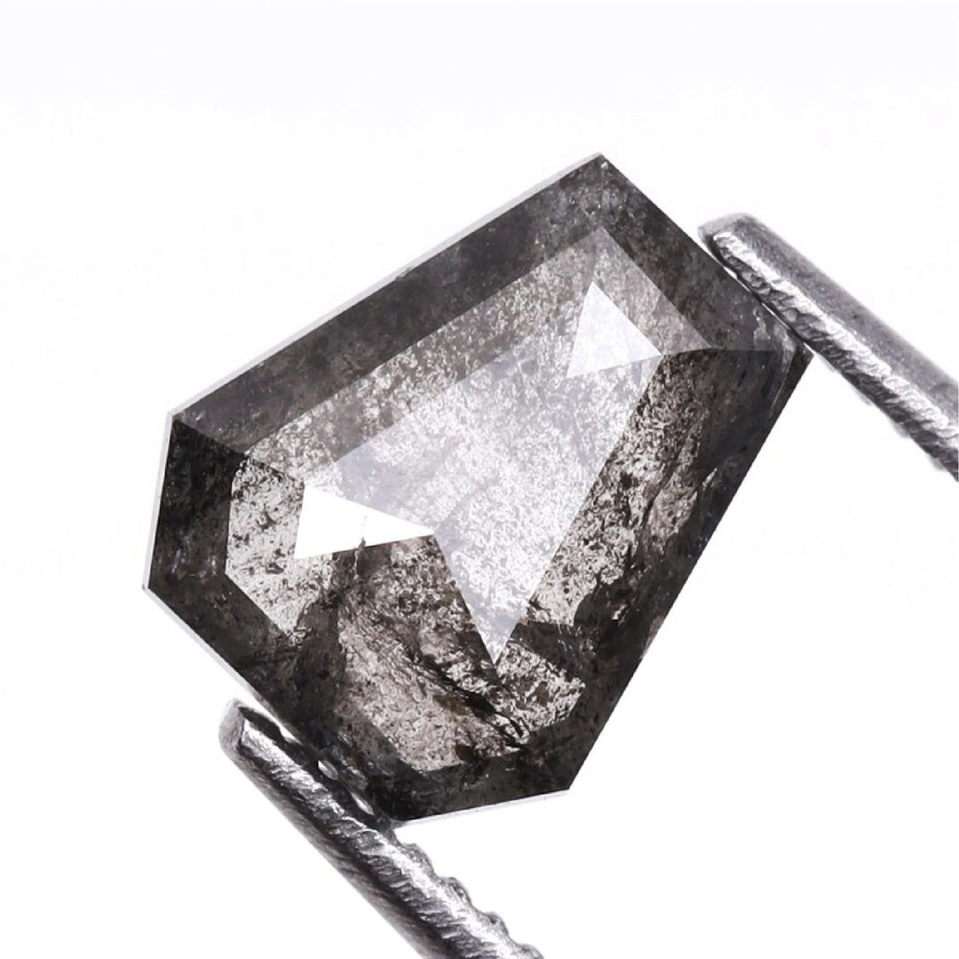 0.67 CT Salt and Pepper Coffin Cut Diamond | TheMinimalCarbon