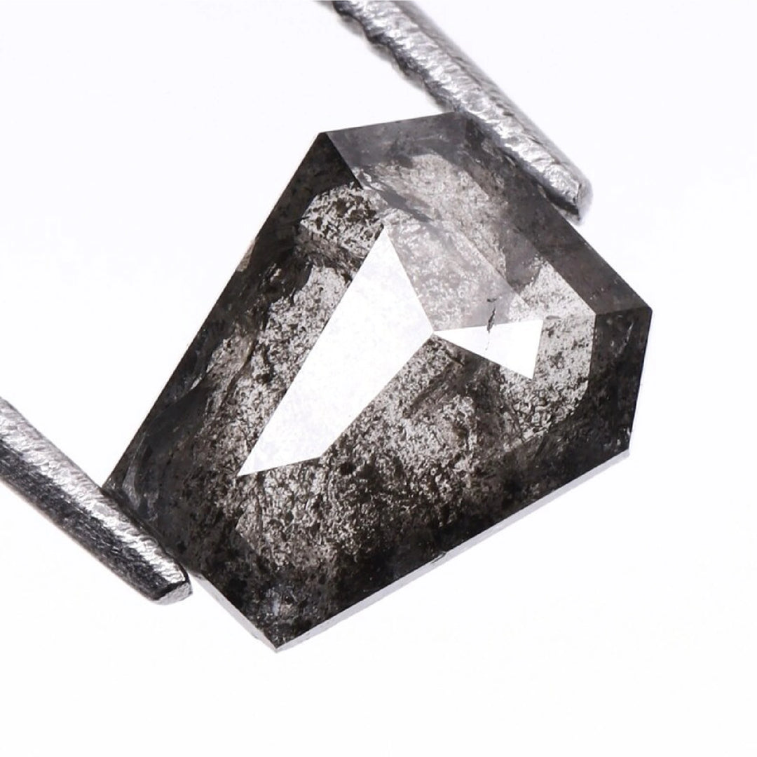 0.67 CT Salt and Pepper Coffin Cut Diamond | TheMinimalCarbon