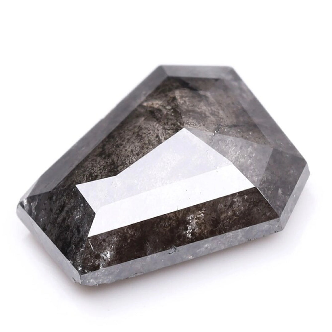 0.67 CT Salt and Pepper Coffin Cut Diamond | TheMinimalCarbon
