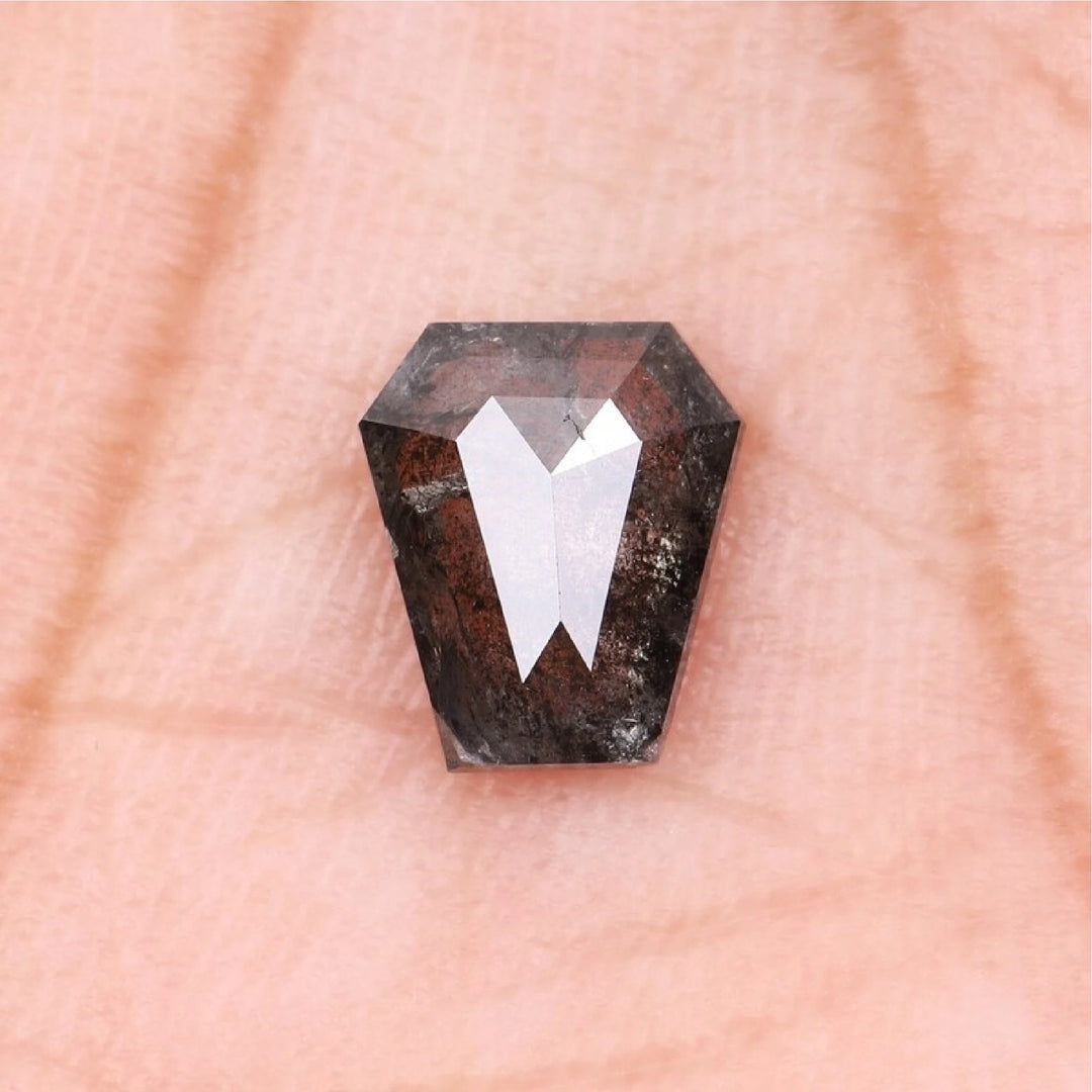 0.67 CT Salt and Pepper Coffin Cut Diamond | TheMinimalCarbon