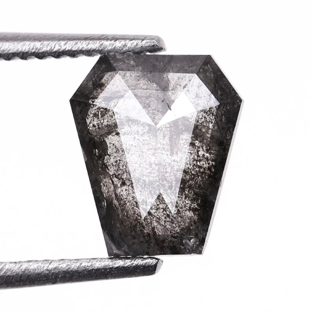 0.67 CT Salt and Pepper Coffin Cut Diamond | TheMinimalCarbon