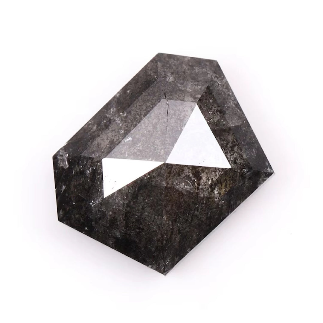 0.67 CT Salt and Pepper Natural Coffin Cut Diamond | TheMinimalCarbon