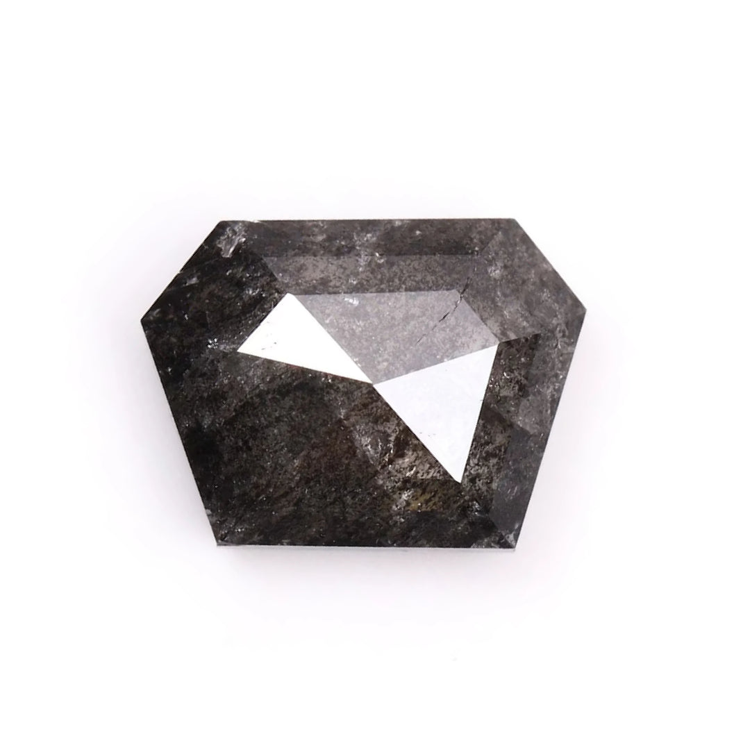 0.67 CT Salt and Pepper Natural Coffin Cut Diamond | TheMinimalCarbon