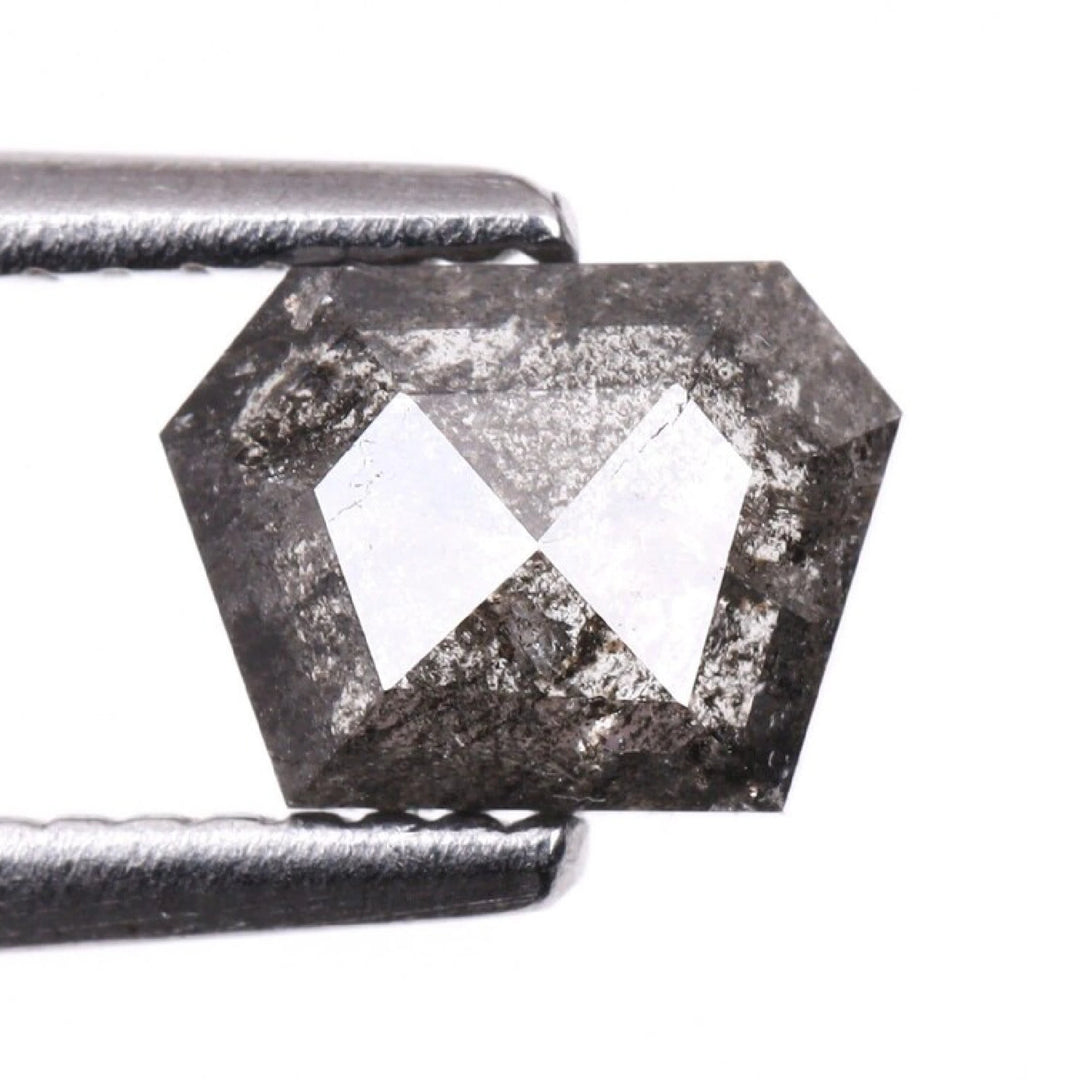 0.67 CT Salt and Pepper Natural Coffin Cut Diamond | TheMinimalCarbon