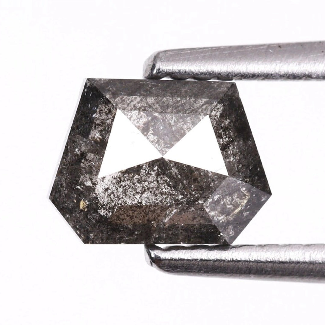 0.67 CT Salt and Pepper Natural Coffin Cut Diamond | TheMinimalCarbon