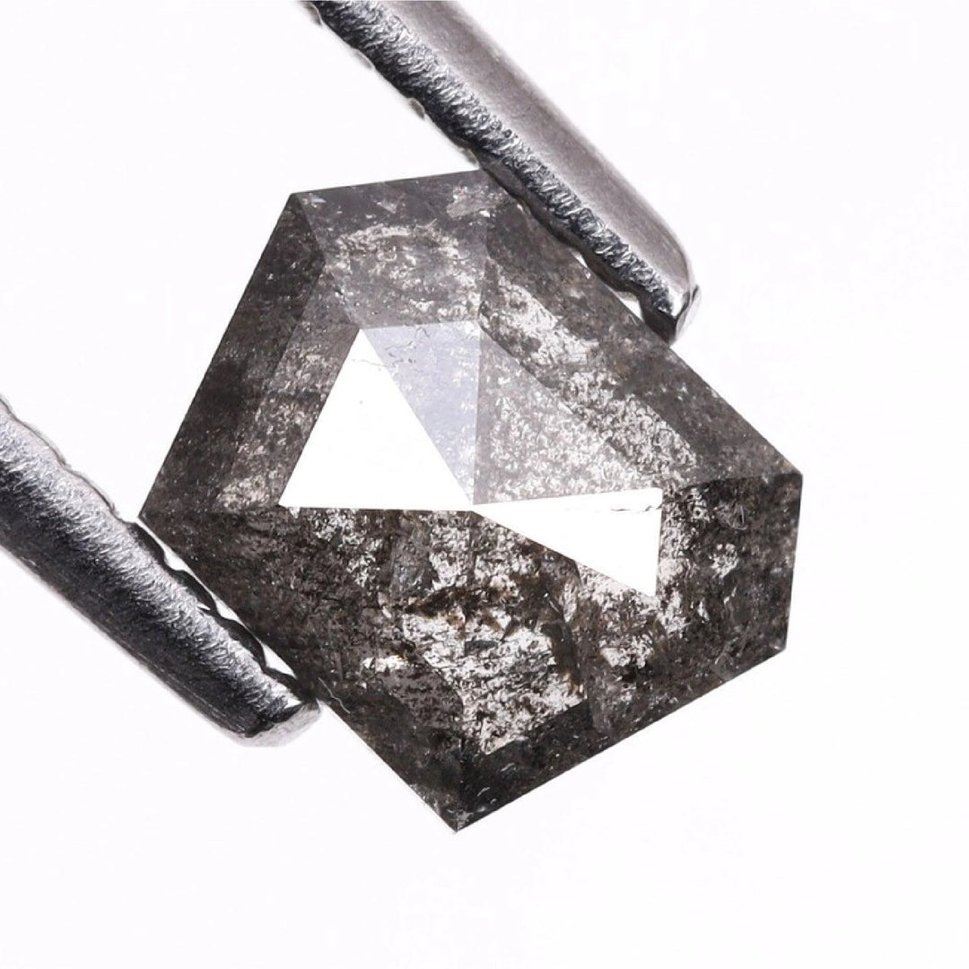 0.67 CT Salt and Pepper Natural Coffin Cut Diamond | TheMinimalCarbon
