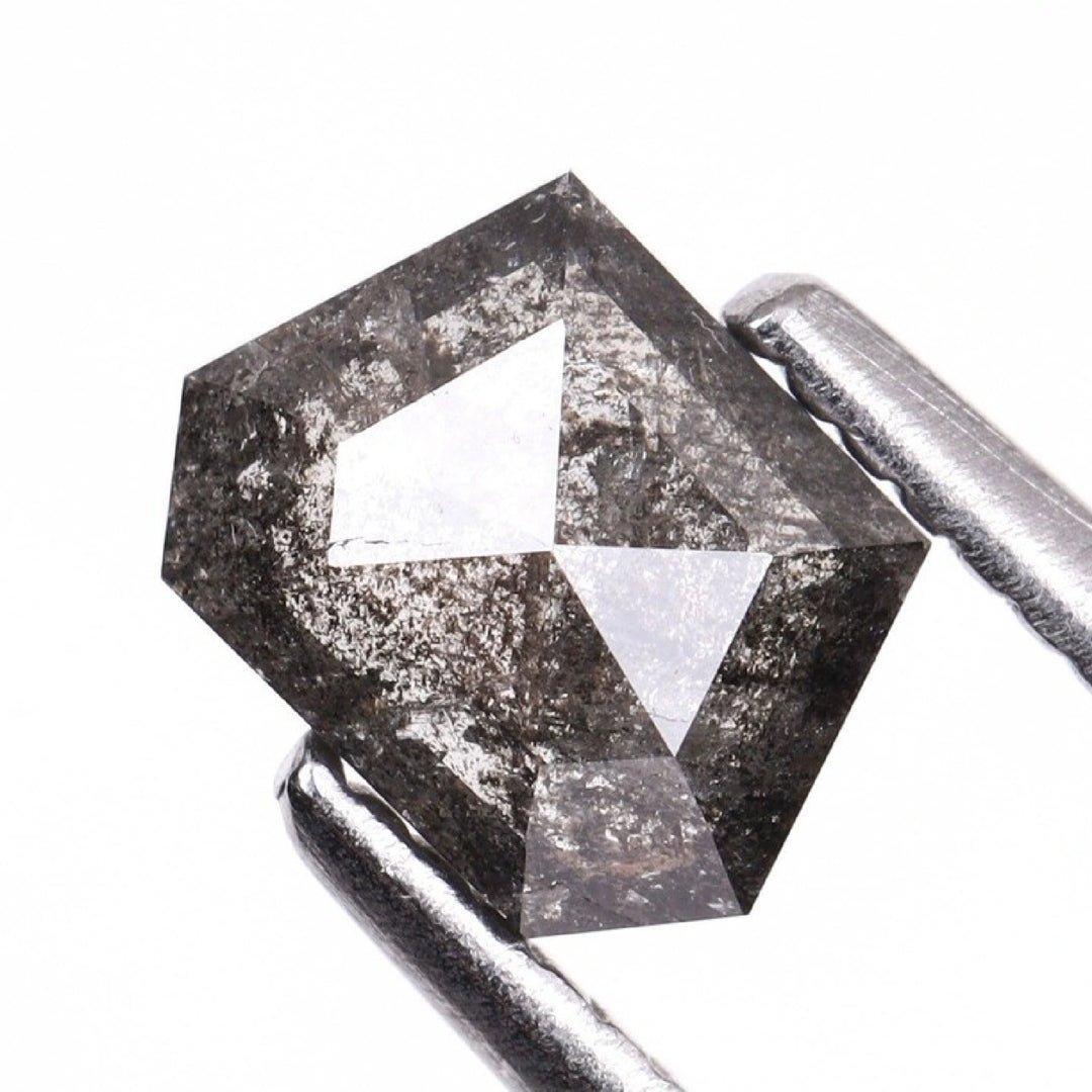 0.67 CT Salt and Pepper Natural Coffin Cut Diamond | TheMinimalCarbon