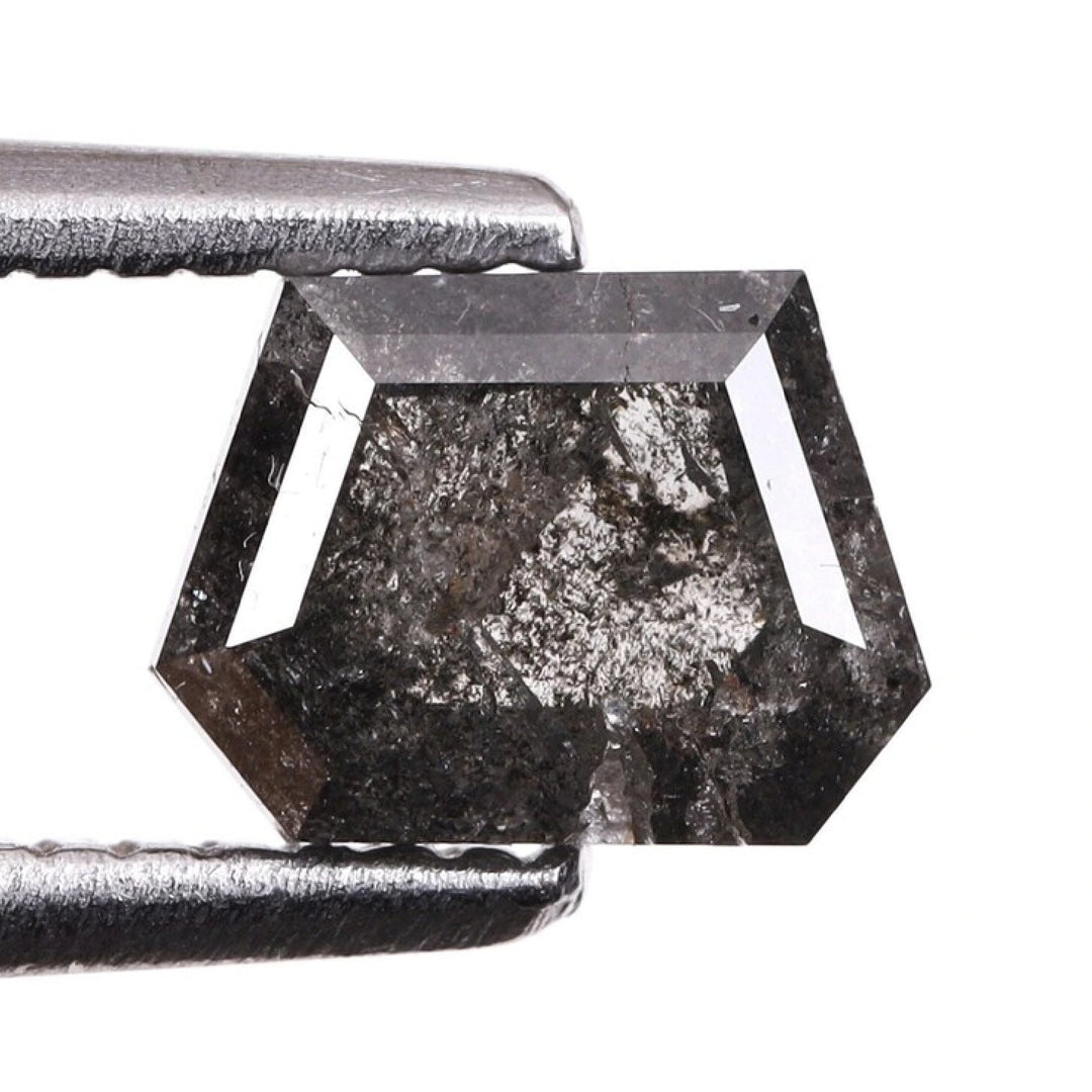 0.67 CT Salt and Pepper Natural Coffin Cut Diamond | TheMinimalCarbon