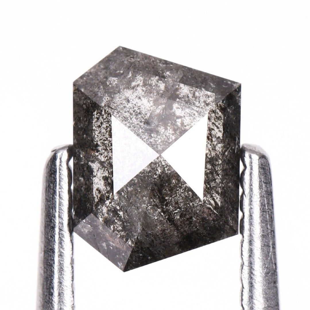 0.67 CT Salt and Pepper Natural Coffin Cut Diamond | TheMinimalCarbon