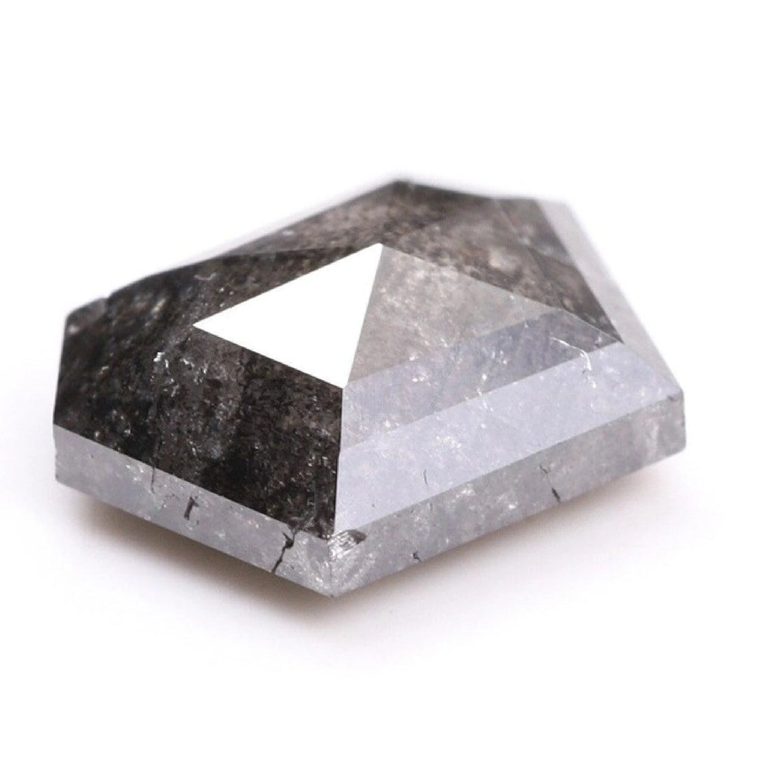0.67 CT Salt and Pepper Natural Coffin Cut Diamond | TheMinimalCarbon