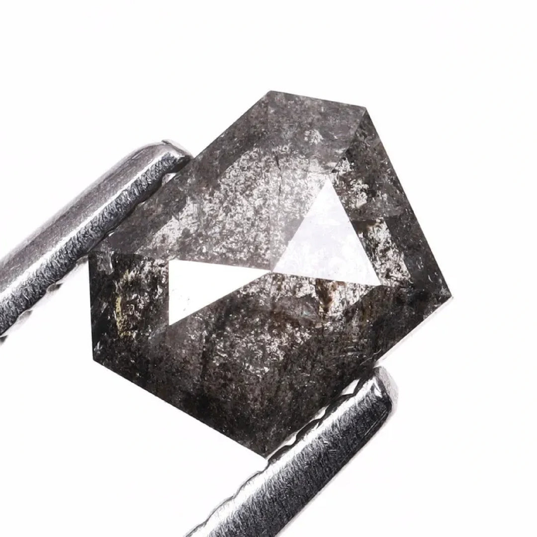 0.67 CT Salt and Pepper Natural Coffin Cut Diamond | TheMinimalCarbon