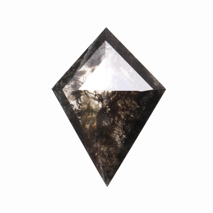 0.67 CT Kite Cut Salt and Pepper Natural Diamond - Minimal Carbon