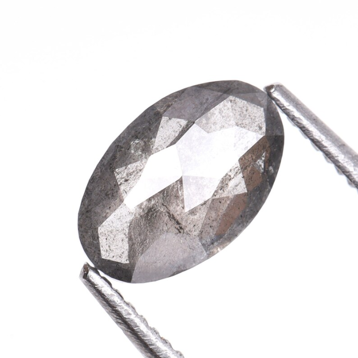 0.68 CT Oval Cut Salt and Pepper Diamond