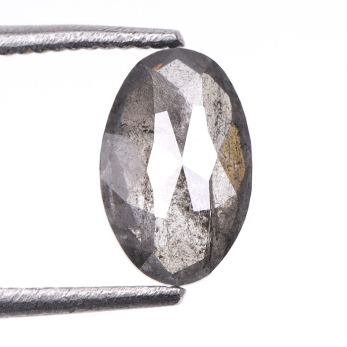 0.68 CT Oval Cut Salt and Pepper Diamond