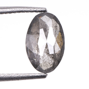 0.68 CT Oval Cut Salt and Pepper Diamond