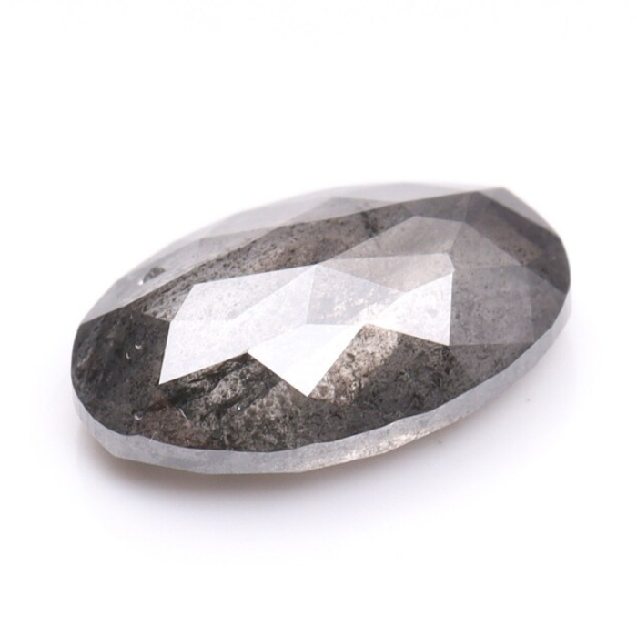 0.68 CT Oval Cut Salt and Pepper Diamond