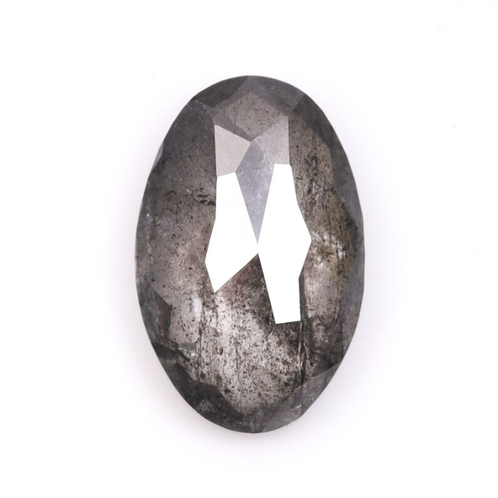 0.68 CT Oval Cut Salt and Pepper Diamond