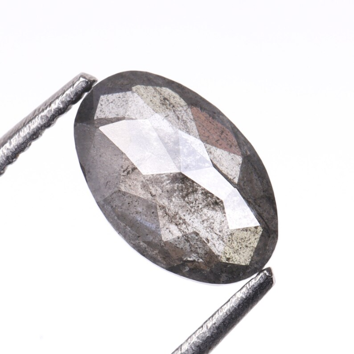 0.68 CT Oval Cut Salt and Pepper Diamond