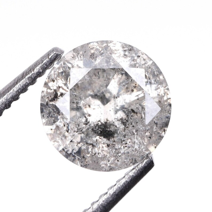 round brilliant cut salt and pepper diamond