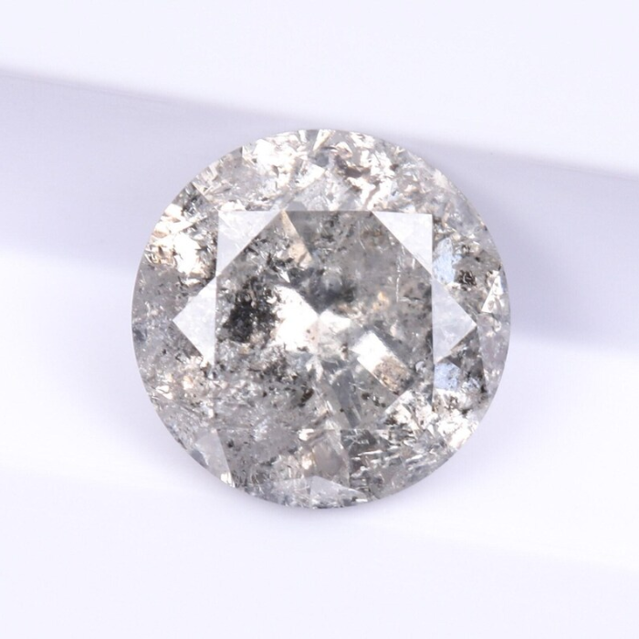 round brilliant cut salt and pepper diamond