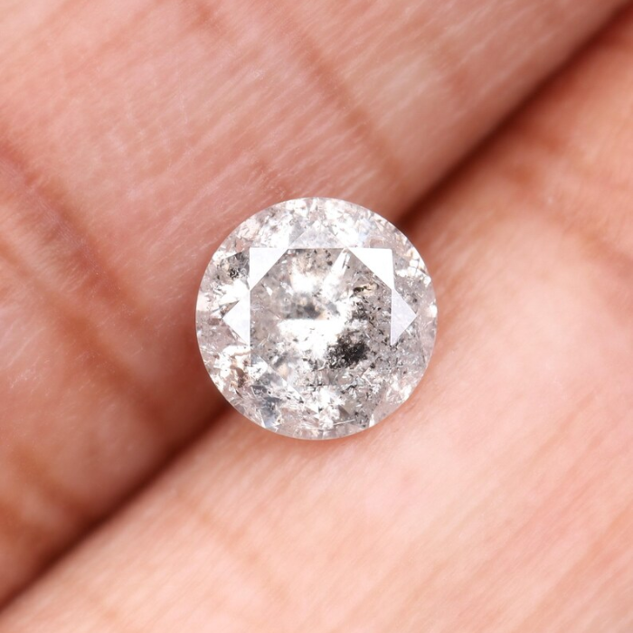 round brilliant cut salt and pepper diamond