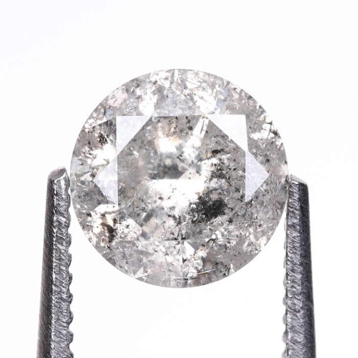 round brilliant cut salt and pepper diamond