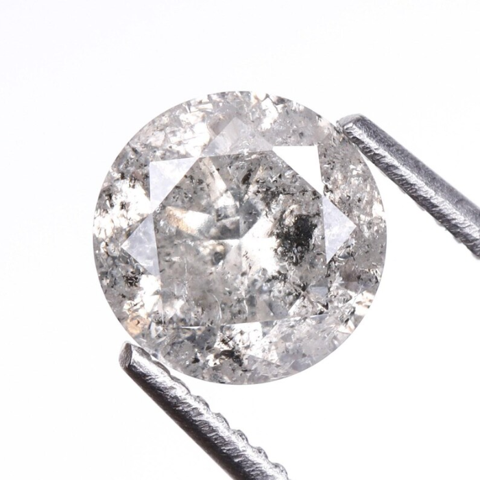 round brilliant cut salt and pepper diamond