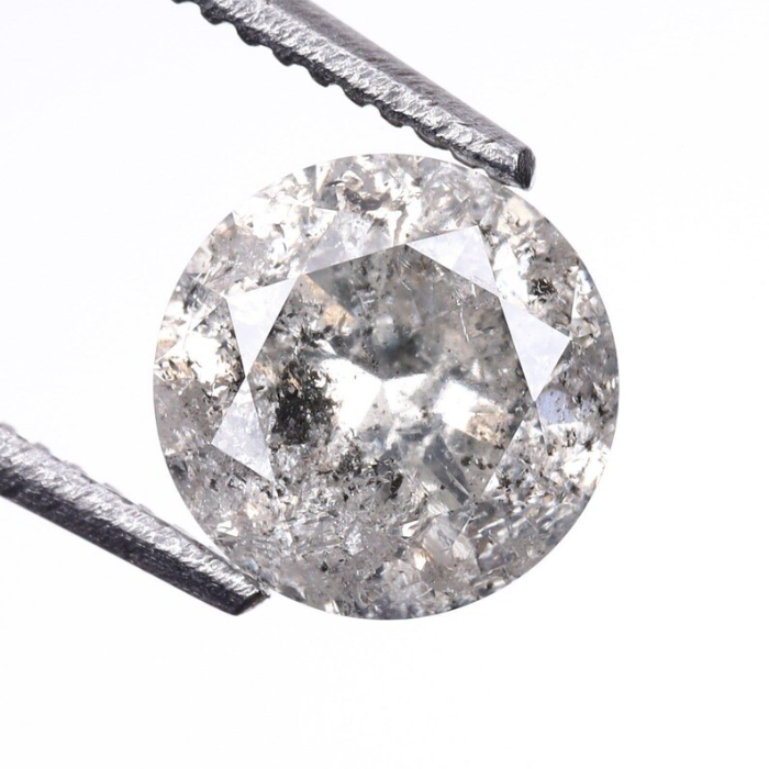 round brilliant cut salt and pepper diamond