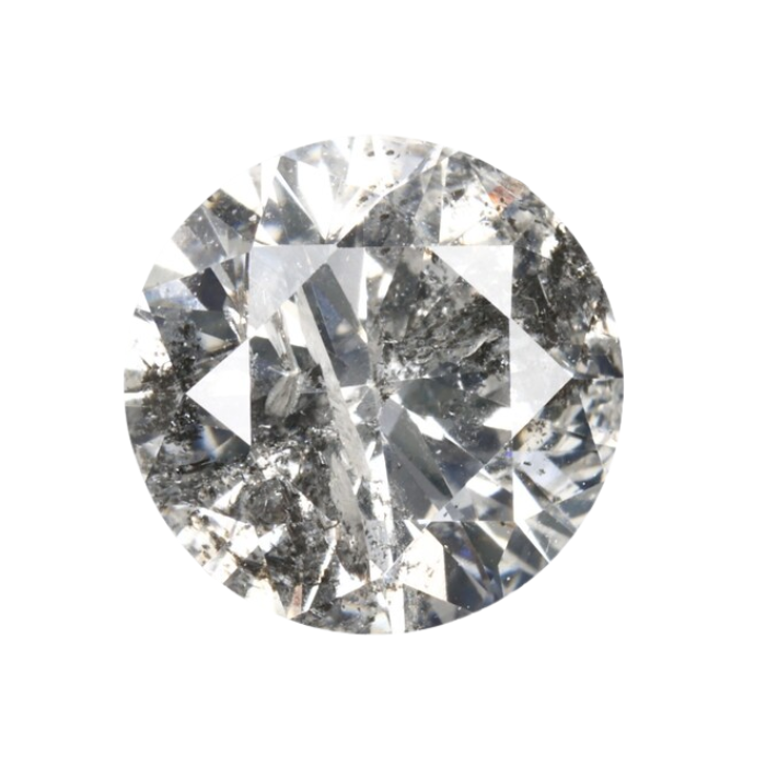 Round Brilliant Cut Salt and Pepper Diamond